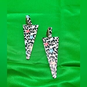 Leopard Print Triangle Earrings